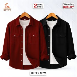 2_Pcs in one combo Premium quality double pocket shirt.