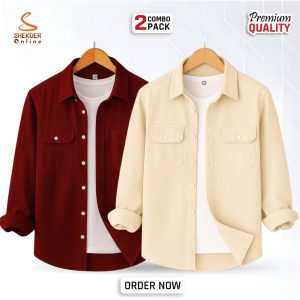 2_Pcs in one combo Premium quality double pocket shirt.