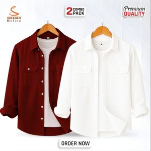 2_Pcs in one combo Premium quality double pocket shirt.